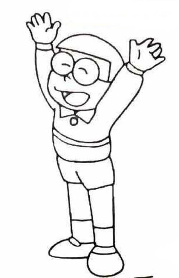 Doraemon character simple drawing: Nobita