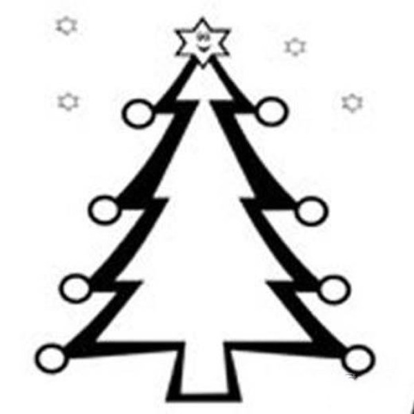 Simple Christmas tree drawing pictures