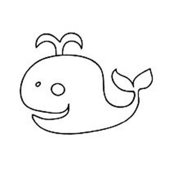 Cute little whale simple strokes picture