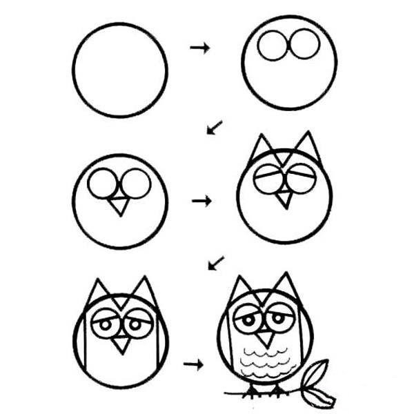 Owl simple drawing tutorial