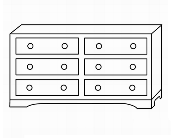 Simple drawing of cabinet and simple drawing of desk