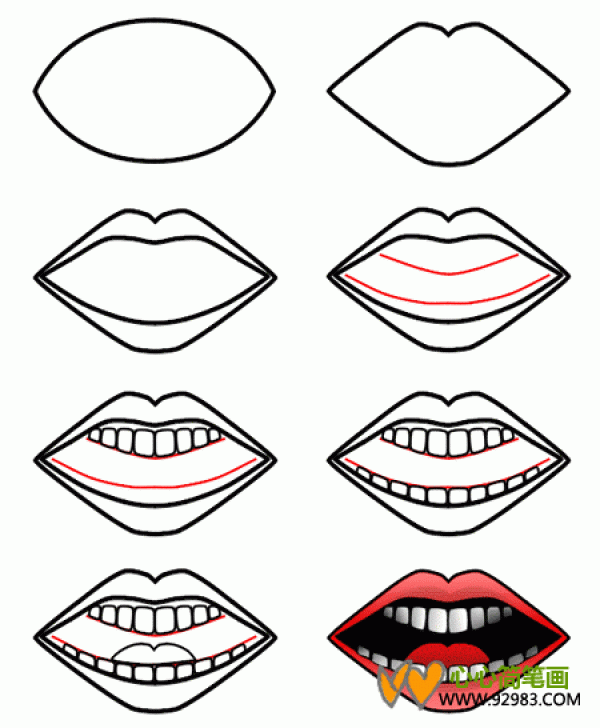 Mouth simple drawing tutorial