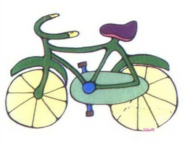 A complete collection of pictures of simple strokes of childrens colorful bicycles