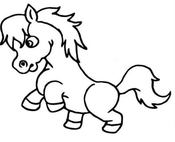 Cartoon Pony Simple Drawing Picture