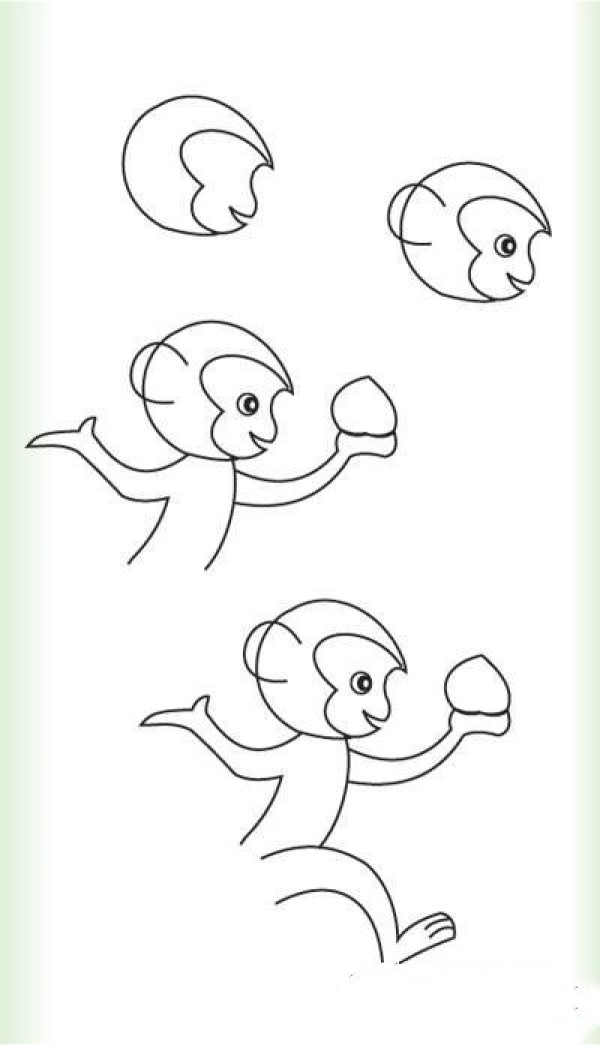 Simple strokes of little monkey