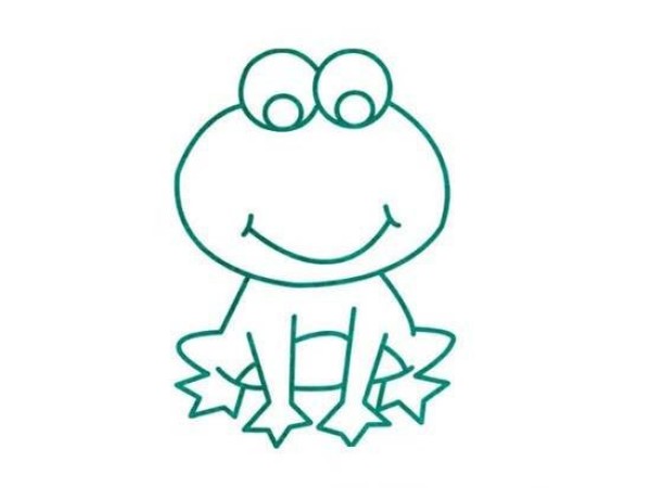 Kindergarten frog simple strokes