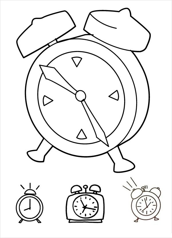 Alarm clock simple drawing picture