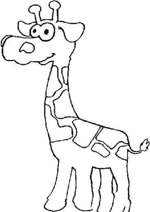 Cartoon giraffe simple strokes picture