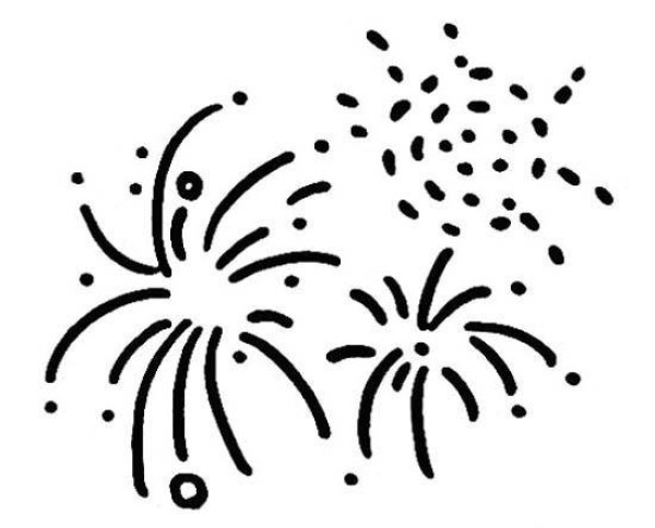 Complete collection of simple strokes of New Year fireworks