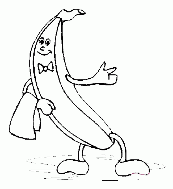 Children cartoon banana simple strokes