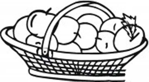 Simple drawing of a basket of apples