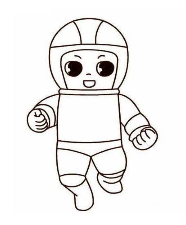 Cartoon astronaut simple drawing picture for children