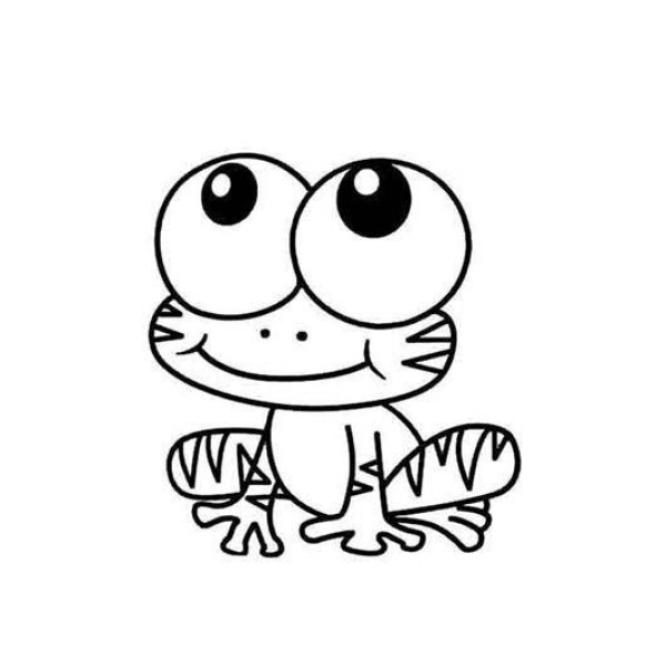 Cute little frog simple strokes