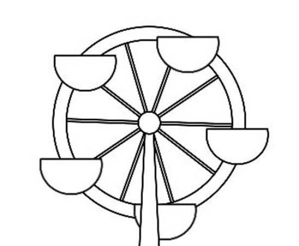 Childrens simple drawing of Ferris wheel