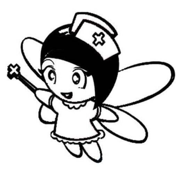 Simple drawing pictures of angels in white: lovely nurse