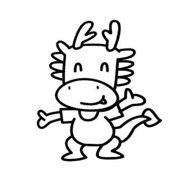 Simple drawing of cartoon dragon