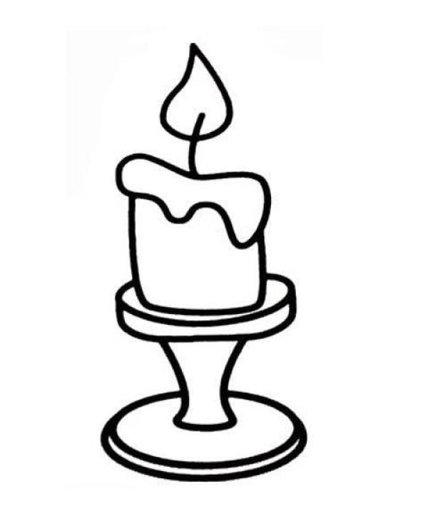 Childrens simple drawing: candle