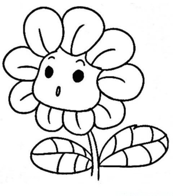 Childrens cartoon sunflower simple drawing picture