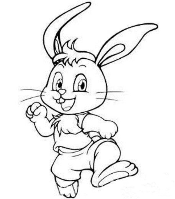 Cute cartoon rabbit simple drawing