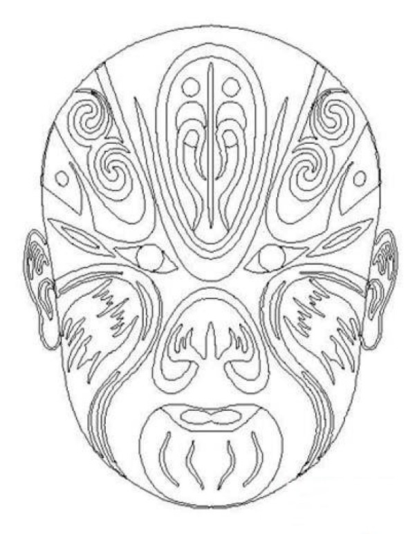 Peking Opera facial makeup simple drawing pictures