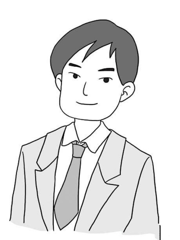 Simple drawing picture of dad wearing suit and tie