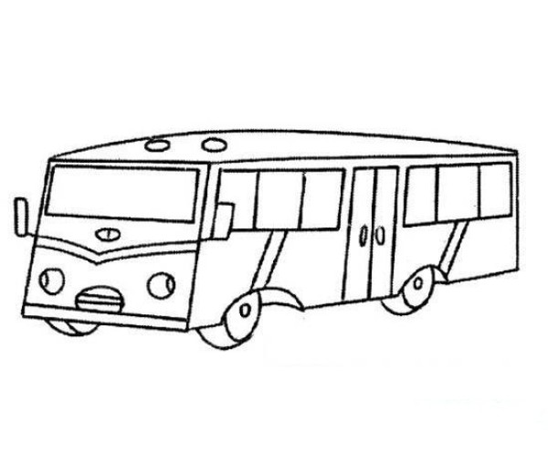 Childrens simple drawing: bus