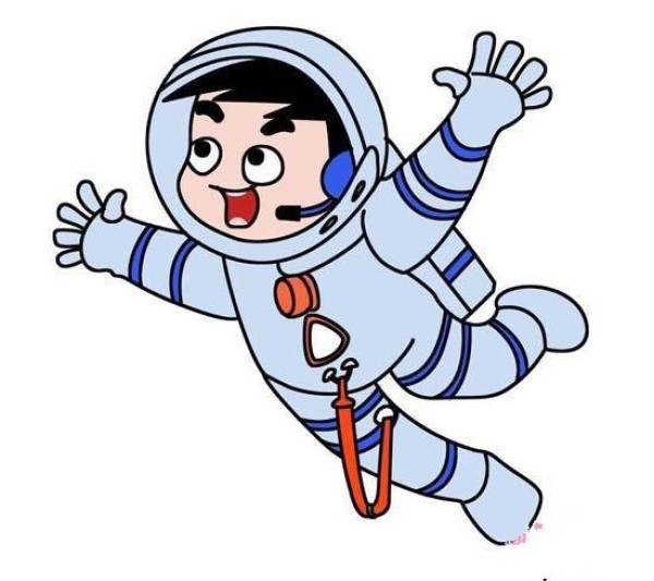 Childrens simple drawing pictures of astronauts with color