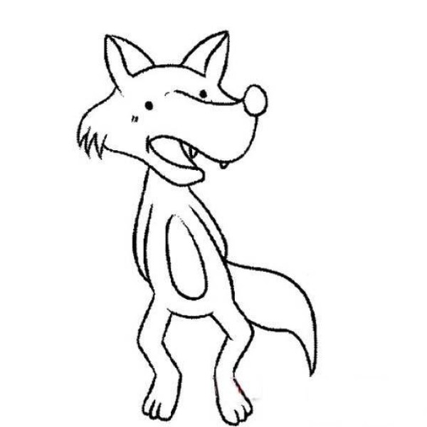 Cartoon Wolf Simple Drawing Picture for Children