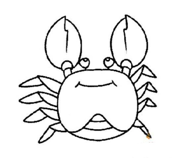 Childrens simple drawing pictures of cute crabs