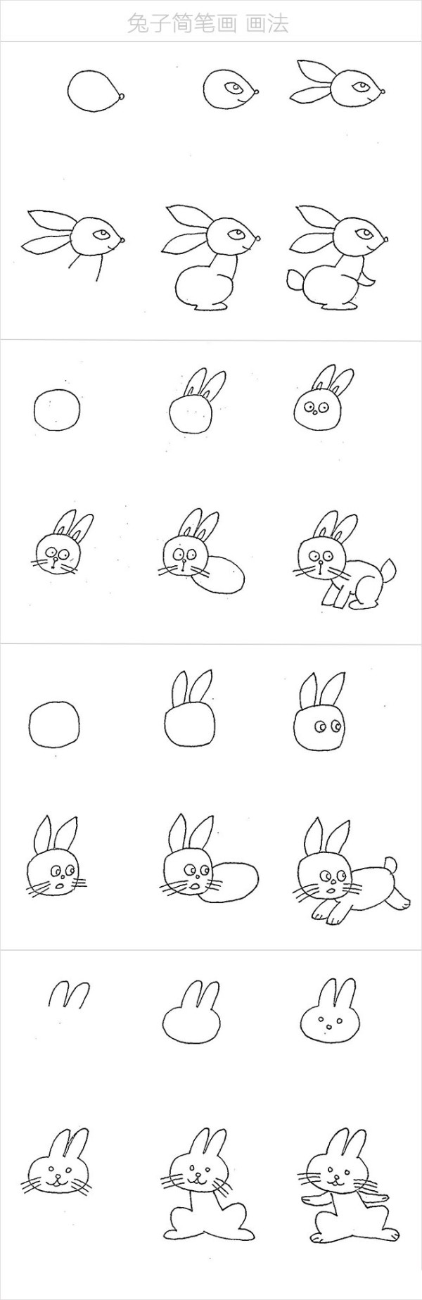 Rabbit simple drawing tutorial