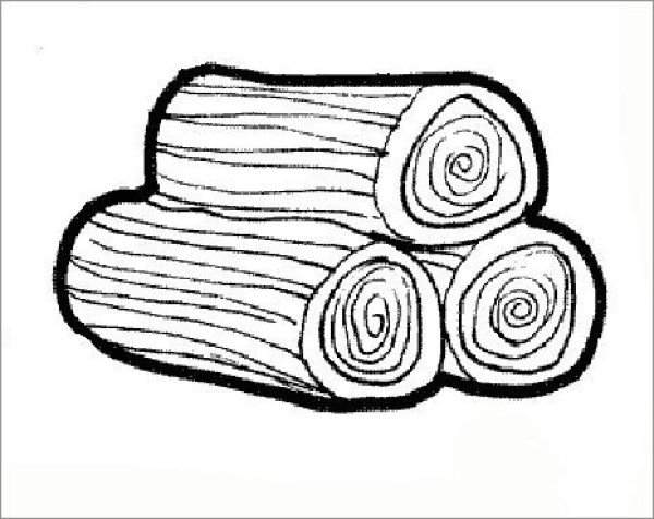 Simple drawing of wood