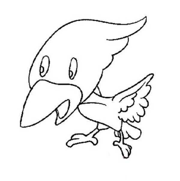 Cute Cartoon Crow Simple Drawing Picture