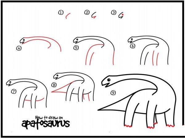 How to Draw a Simple Dinosaur