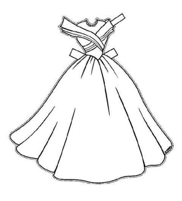 Beautiful princess skirt simple drawing picture