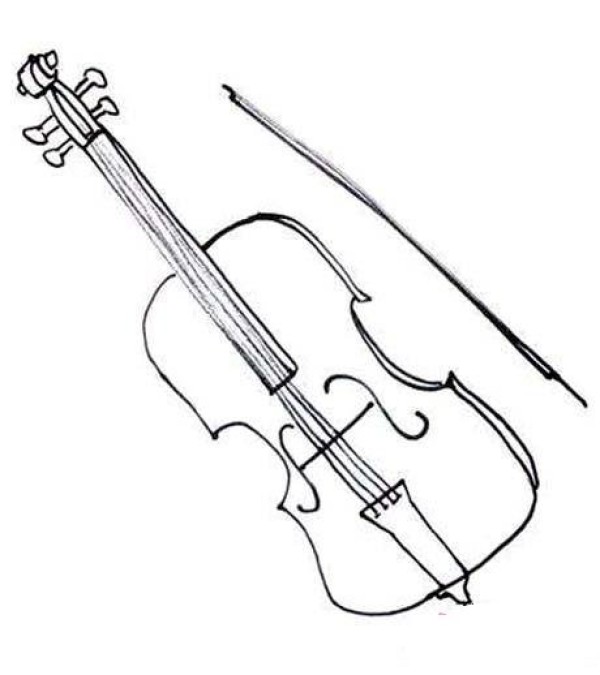 Childrens musical instrument violin simple drawing picture