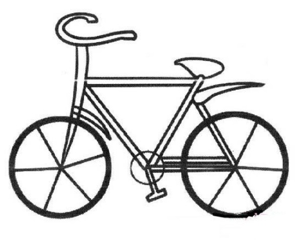 Simple drawing pictures of primary school students' means of transportation: bicycle