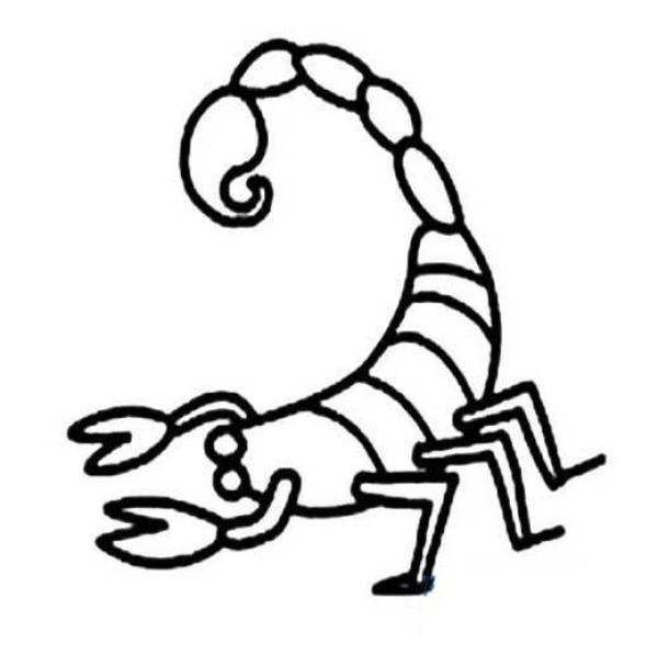 Childrens simple drawing of scorpion