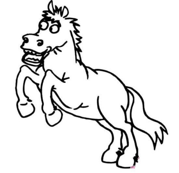 Cartoon simple drawing picture: horse