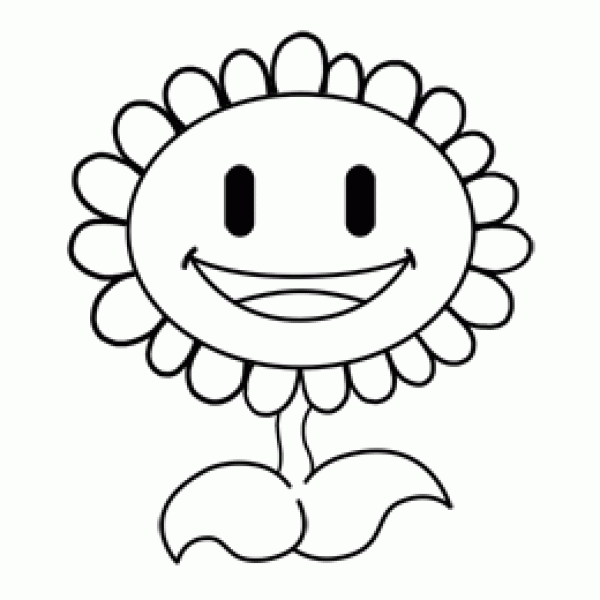 Plants vs. Zombies Sunflower Simple Drawing