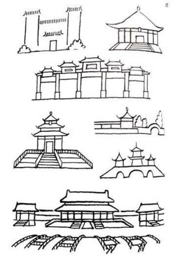 A complete collection of simple strokes of Tiananmen Square