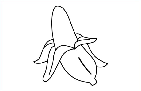 Peeled banana simple drawing picture