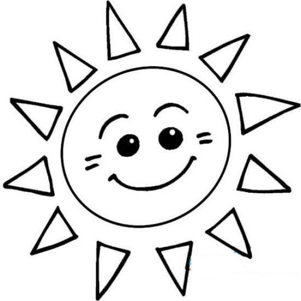 A complete picture of childrens simple drawings of the sun