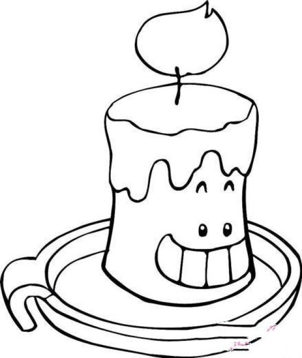 Cartoon candle simple drawing