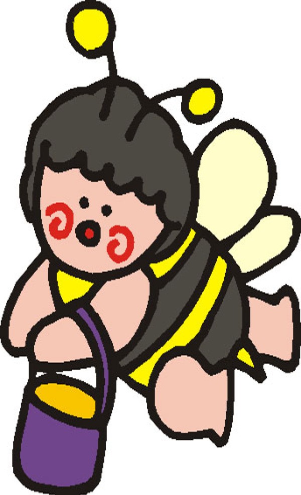 Simple drawing of little bee