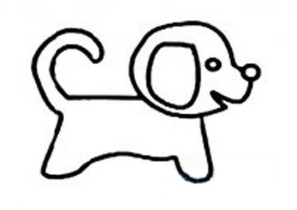 Kindergarten puppy simple drawing