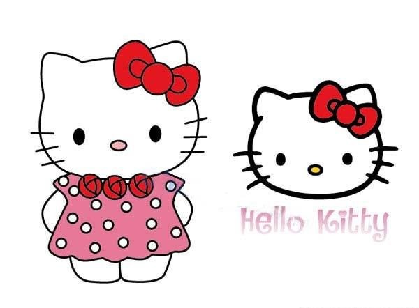 Hello kitty simple drawing pictures with color