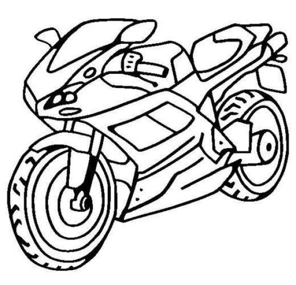 Elementary school student simple drawing picture of motorcycle and sports car