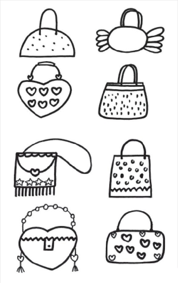 Simple strokes of womens handbags