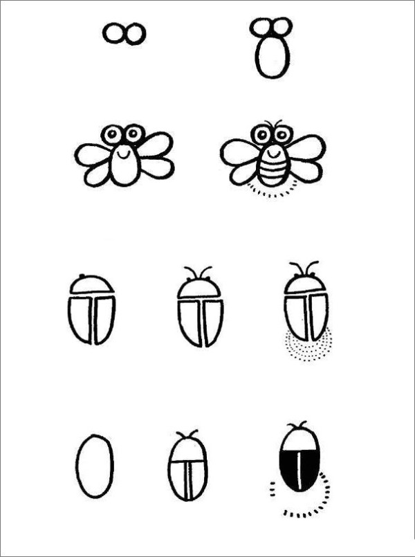 How to draw a firefly in simple strokes