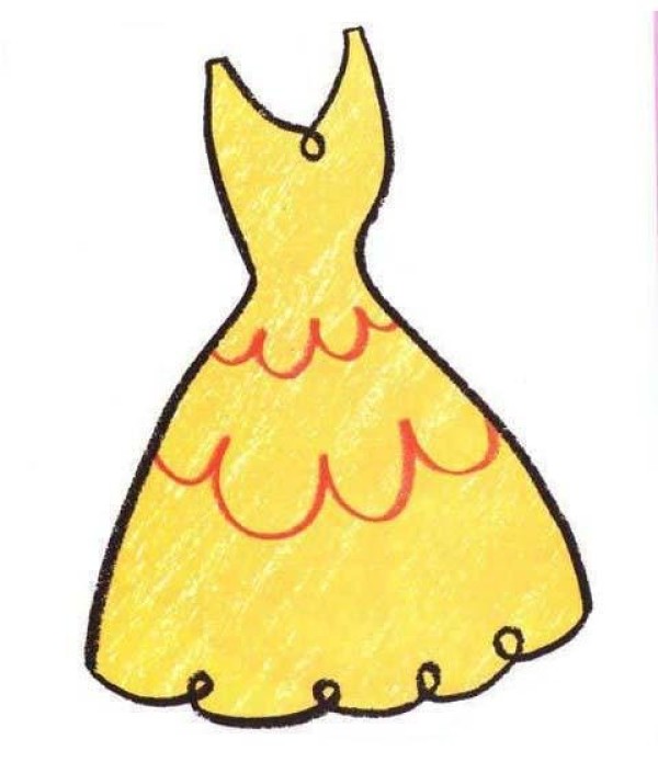 Simple drawing pictures of childrens colorful dresses